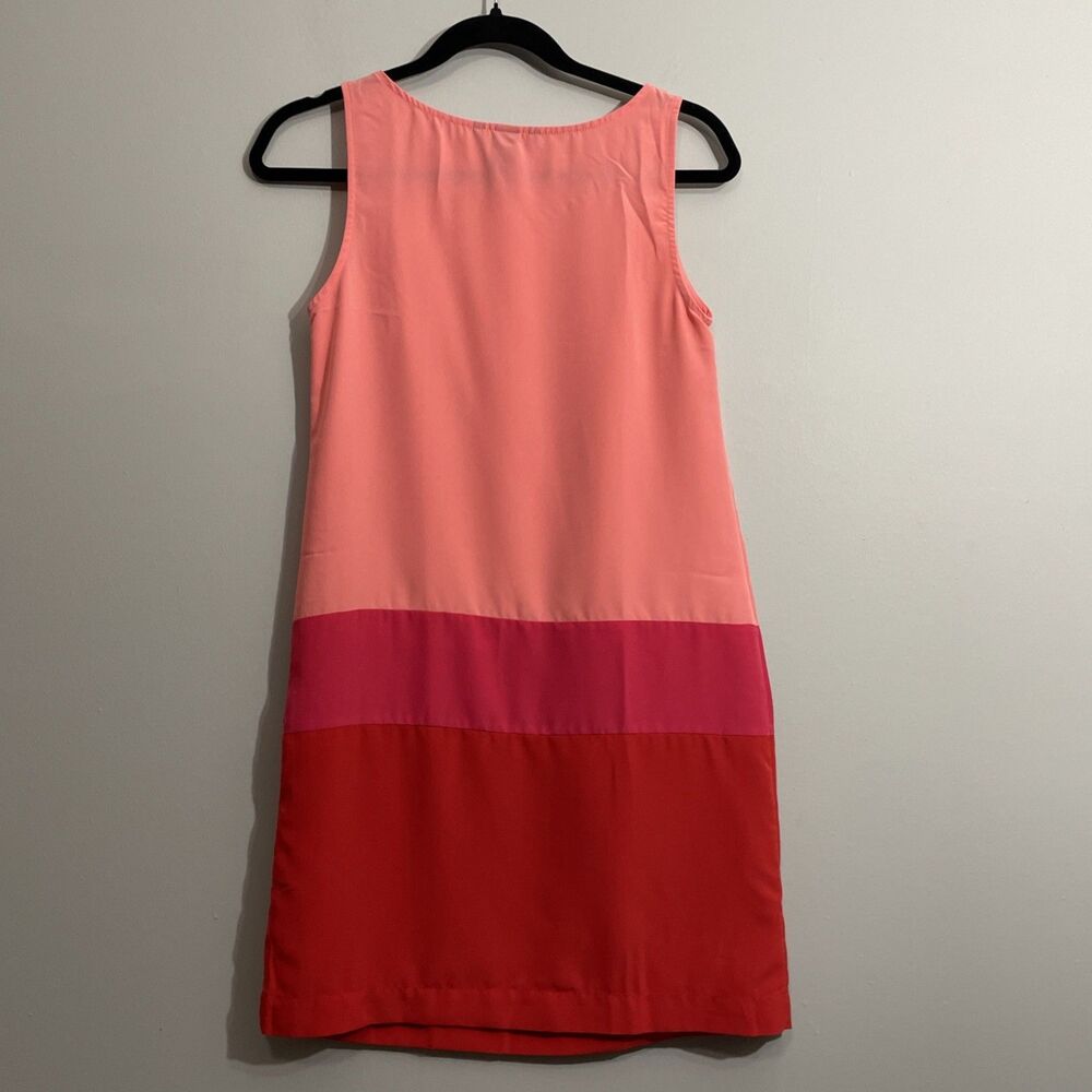 H&M Women’s Colorblock Sleeveless Shift Dress Size 4 Faux Pockets Casual - Picture 2 of 9